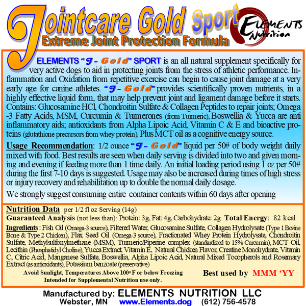 Elements Jointcare GOLD Sport 3.5 oz Sport Pack Pouches