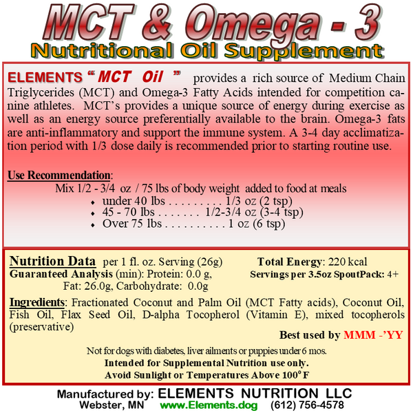 Elements MCT/O-3 Oil Supplement - 3.5 oz Sport Pack Pouches