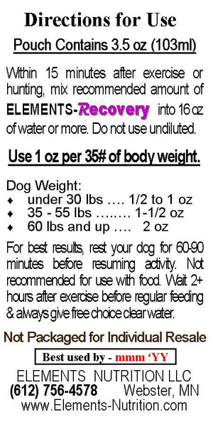 Elements R 3.5 oz Sport Pack Back Label